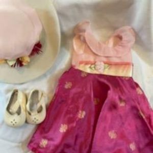 American Girl Rebecca's Movie Dress, Hat, and Shoes with box. Retired.